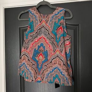 JCrew Paisley Bow-Back Sleeveless Top ~ Size S